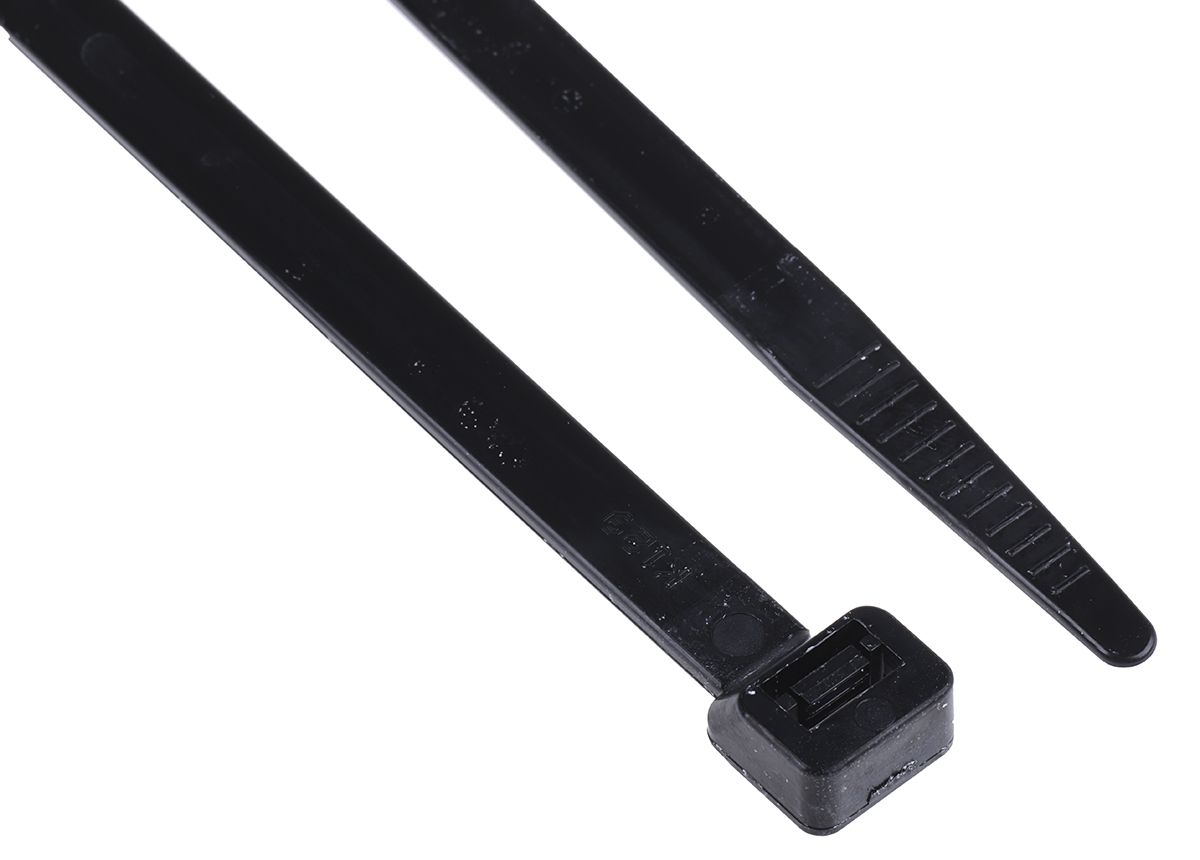 Others * RS PRO Cable Tie, 300mm x 7.6 mm, Black Nylon, Pk-100