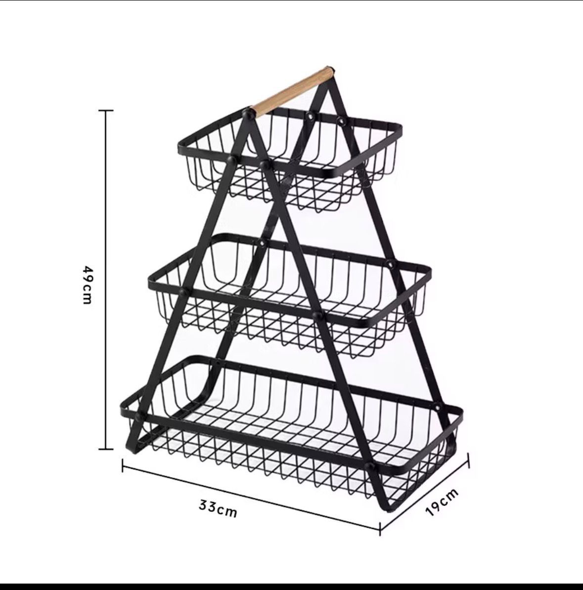 Kitchen 3 Tier Rack (Black) - Individual Snack Pack