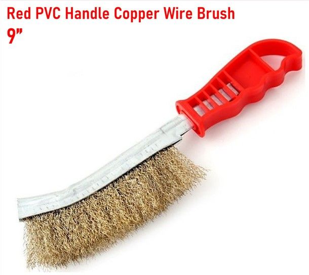 *Wire Copper Brush Plastic Red Handle
