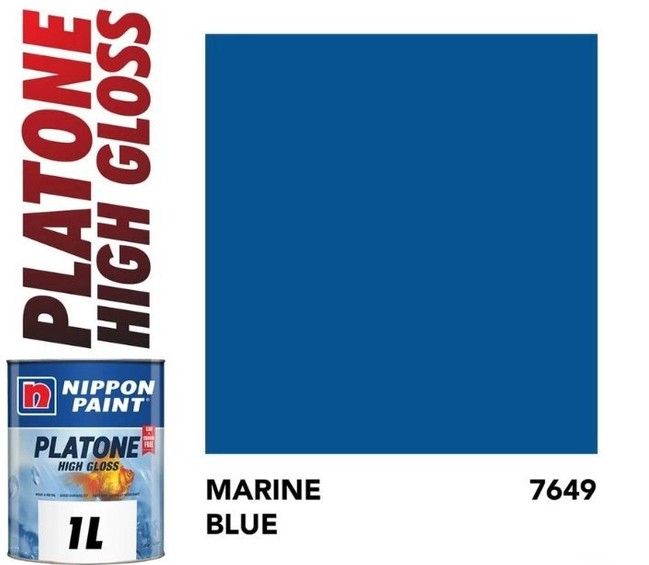 Nippon Plantone High Gloss 7649 Marine Blue, Paint for Wood and Metal, 5 L
