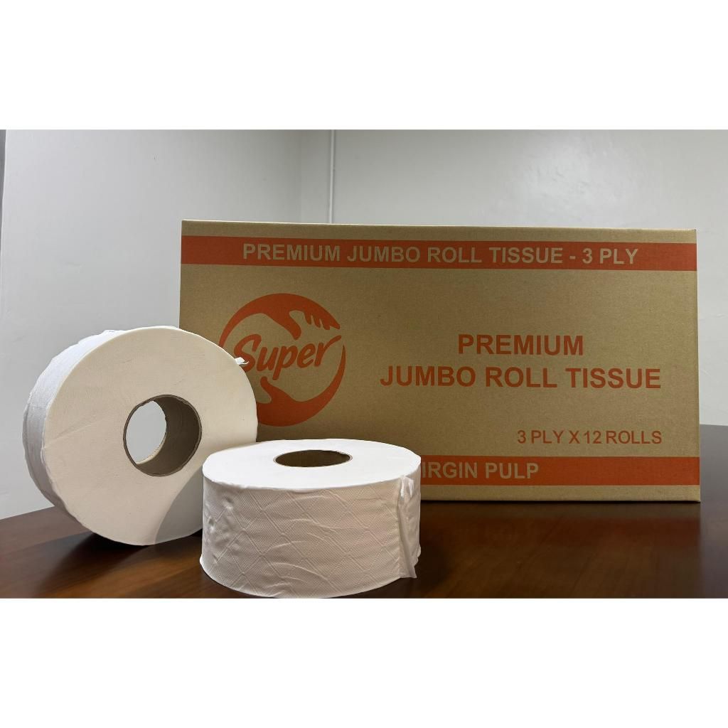 Super 3 ply Jumbo Roll Tissue 12's