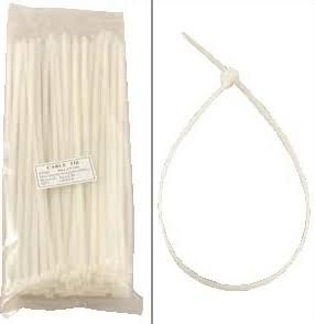 QP PVC CABLE TIE WHITE 12FT (300MM) 100PCS