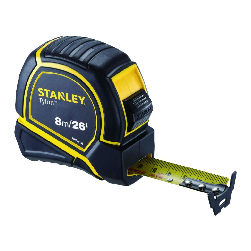 PITA UKUR MEASURING TAPE STANLEY STHT36193/36194/36195 BLACK TYLON 3M/5M/8M MEASURING TAPE 10/16/26 FEET PITA TALI UKUR TALI TAPE MURAH