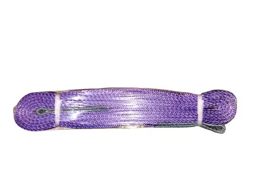 Warrior Double Ply Polyester Flat Webbing Sling 1TON x 4M (L) with Reinforced Lifting Eyes (Purple Marking)