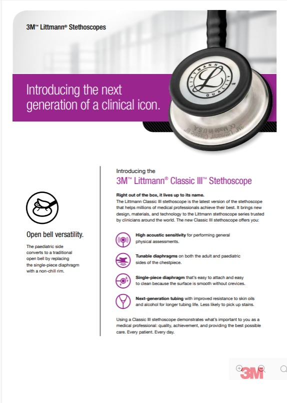 3M littmann classic iii stethoscope