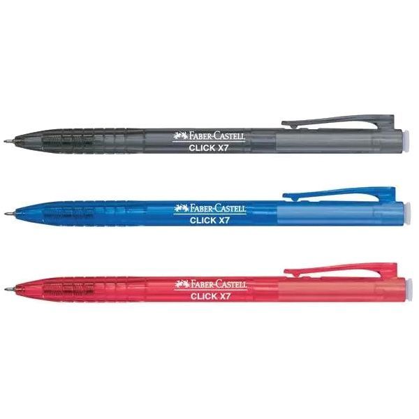 Faber Castell Click X7 Ball Pen 0.7mm ( 60pcs/box) - black/blue/red
