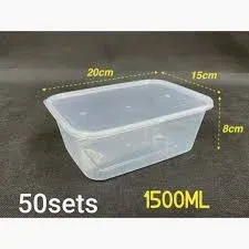 PLASTIC SQUARE FPLASTIC SQUARE FOOD CONTAINER 1500MLOOD CONTAINER 1500ML
