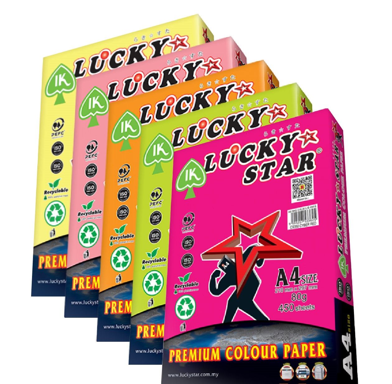 Others IK Lucky Star A4 Colour Paper 80gsm 450s