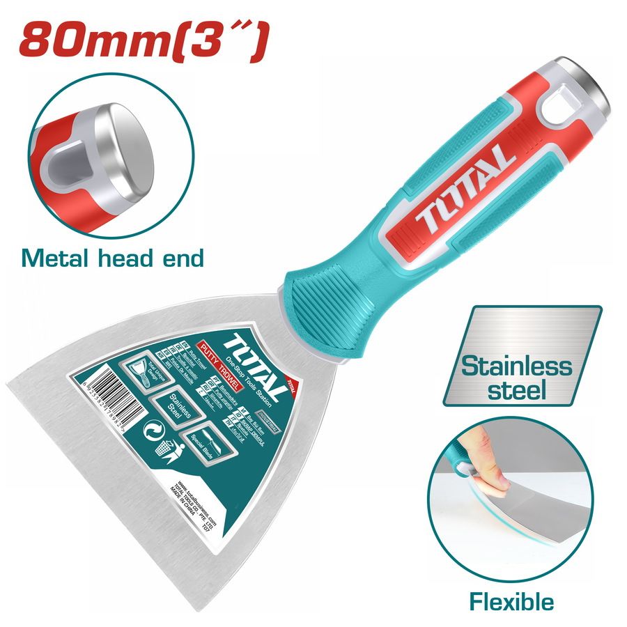 TOTAL - Putty Trowel - 80mm (Industrial)- (T-THT83806)/ Putty Trowel / Trowel / Hand Tool
