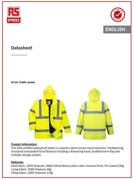 OEM Yellow Unisex Hi Vis Workwear Jacket , S