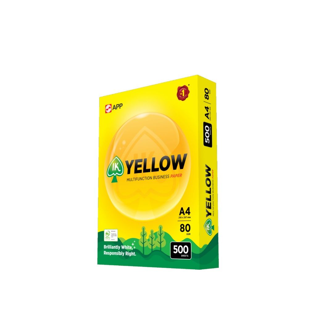 IK Yellow A4 Multifunction Paper 80gsm 500 Sheets - 1BOX/5RIM