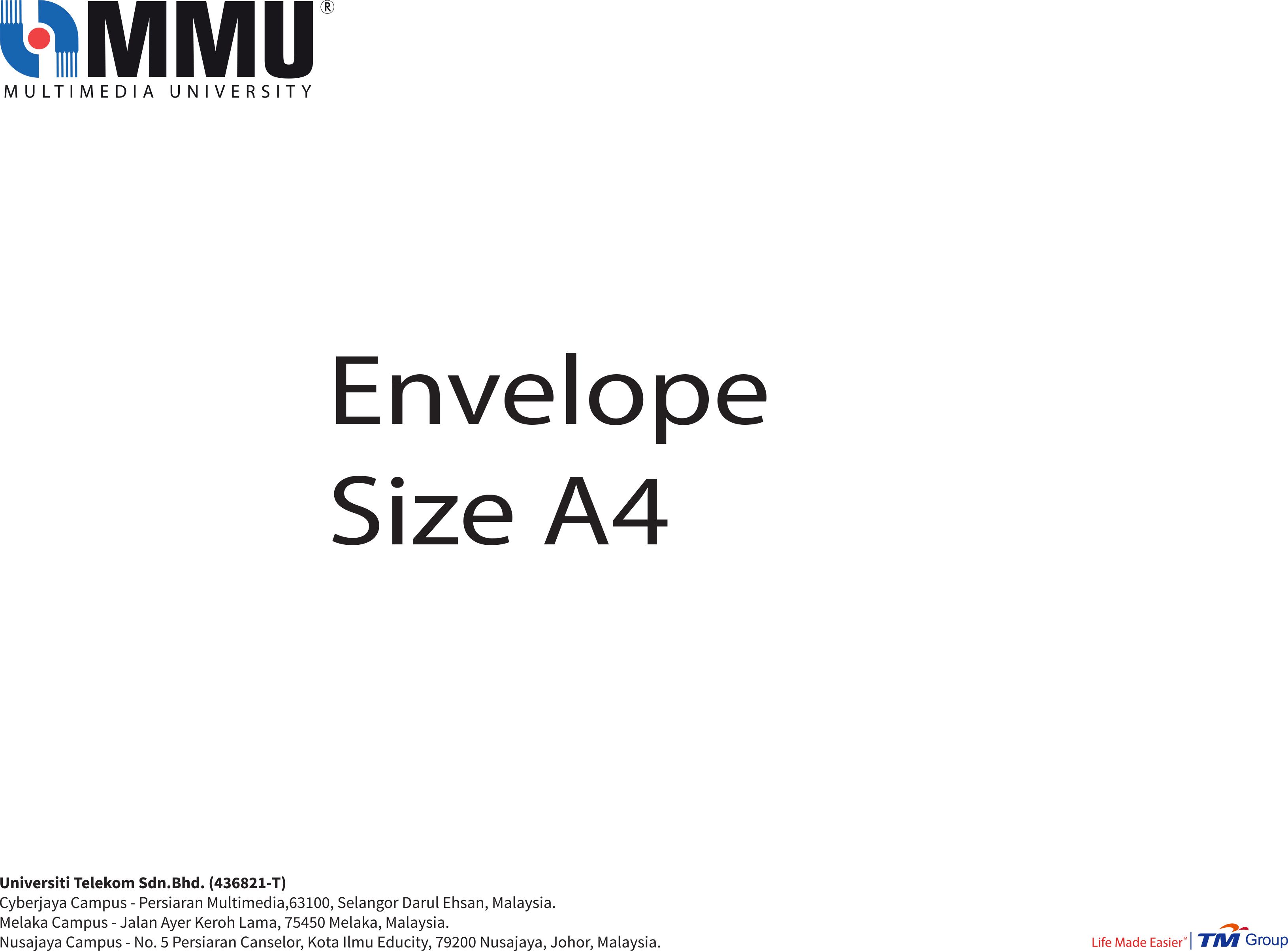 MMU A4 Envelope 9 x 12 3/4 MOQ 3000 pieces