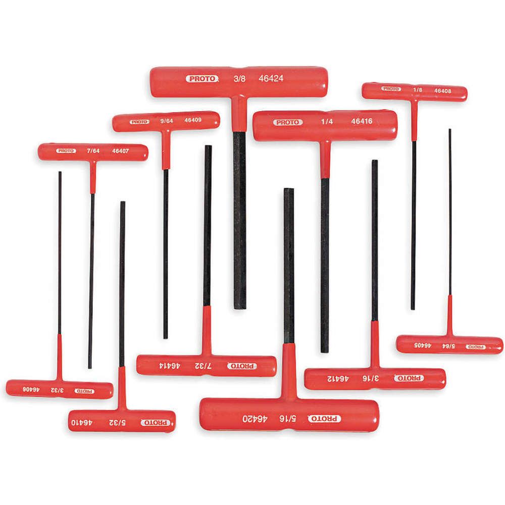 Others * PROTO J4968 Hex Key Set 5/64 - 3/8 Inch T-handle