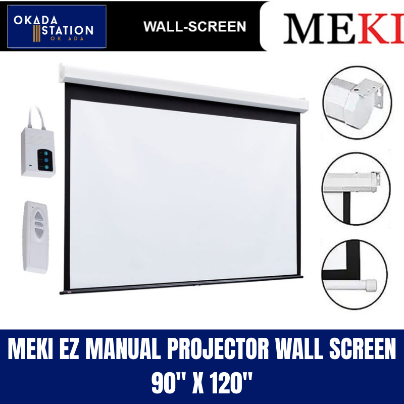 MEKI EZ Manual Projector Wall Screen 90'' x 120'' /MEKI EZ /Projector Wall /Wall Screen /Manual Projector /MEKI EZ Manual Projector Wall Screen