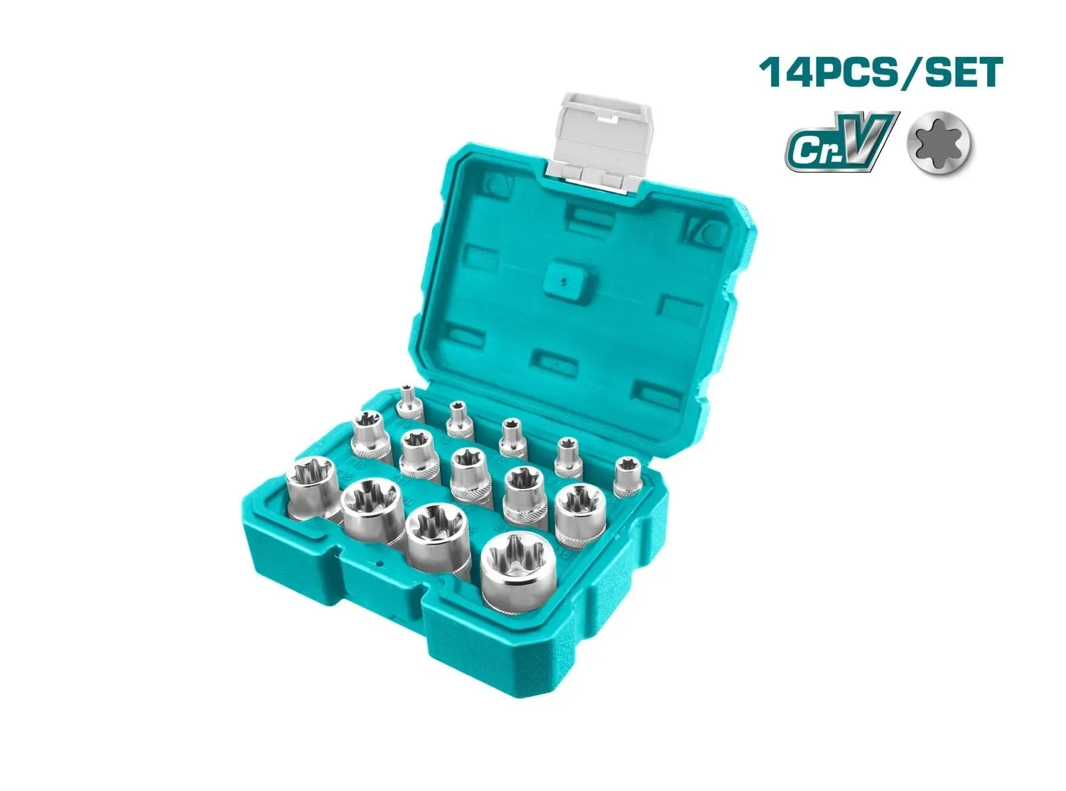 TOTAL - 14pcs E-type Socket Set (Industrial) - (T-THKTETS0114) / E-type Socket / Socket