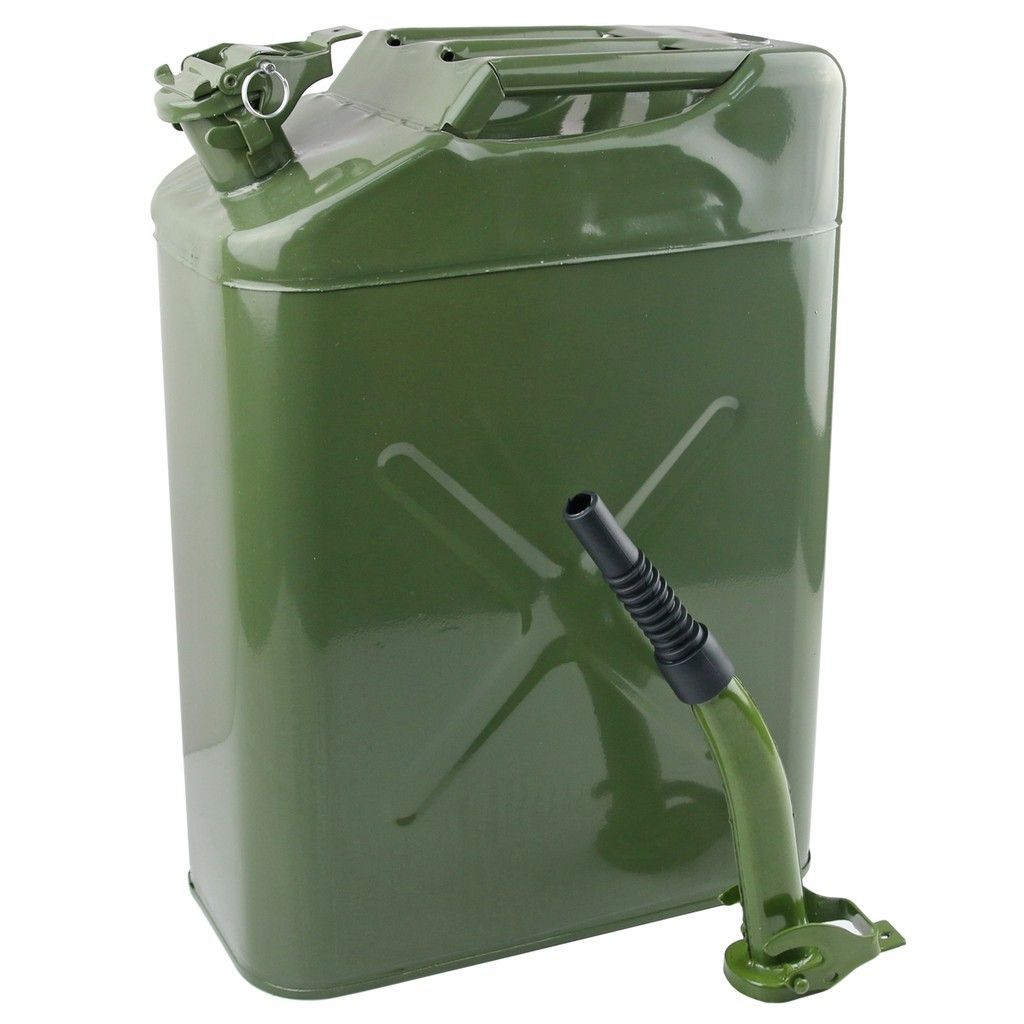 METAL FUEL TANK WITH FLEXIBLE SPOUT SAFETY LOCKING PIN 10L METAL