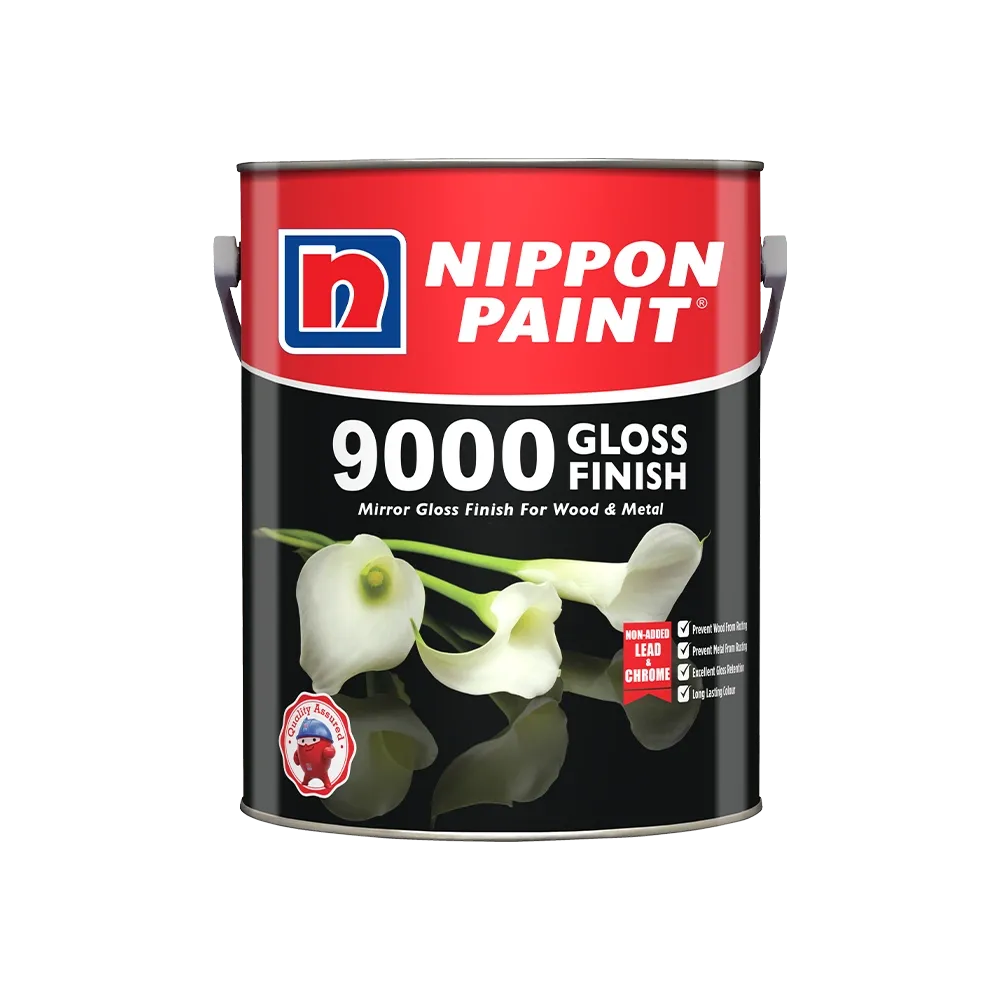 Others *5L Nippon Paint 9000 Gloss Finish Cat Anti Karat Besi Cat Besi Anti Karat Metal Paint black