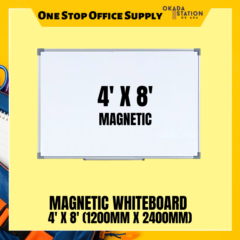 Magnetic Whiteboard With Aluminium Frame 4' x 8' /Whiteboard /Magnetic Whiteboard /4' x 8' /Aluminium Frame /Magnetic Whiteboard With Aluminium Frame /Board / SMB-48