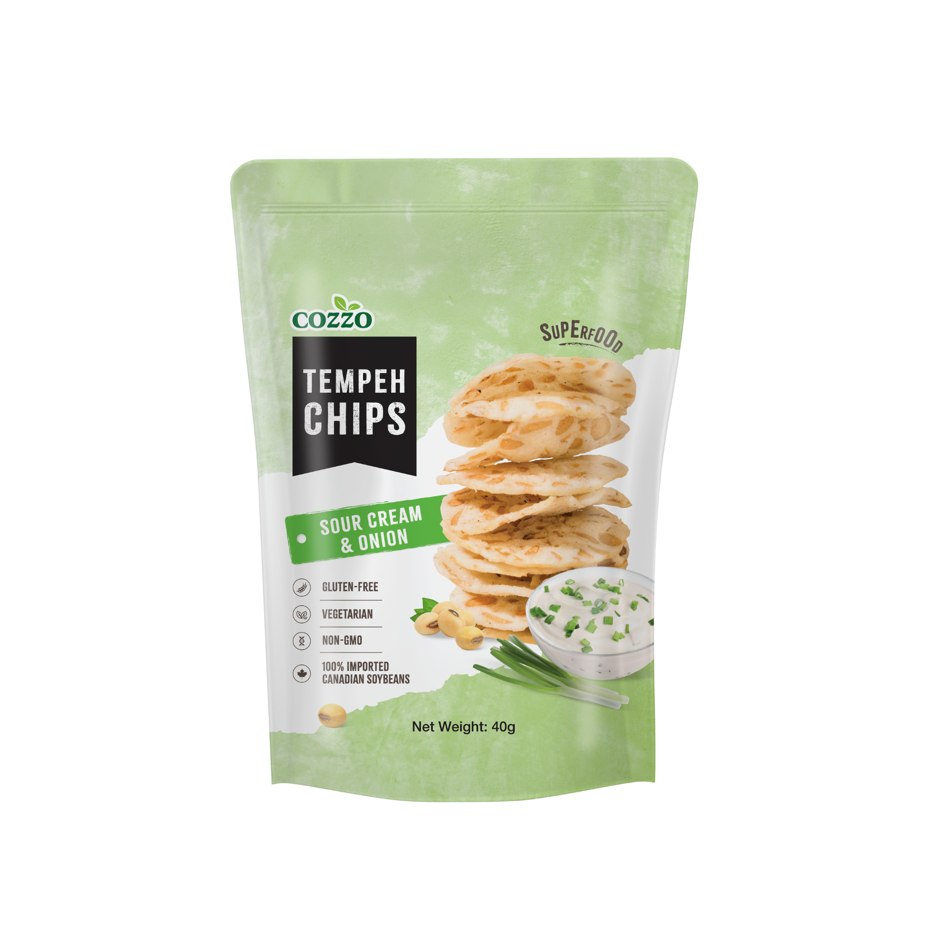 Cozzo Tempeh Chips Sour Cream & Onion 40g x 12