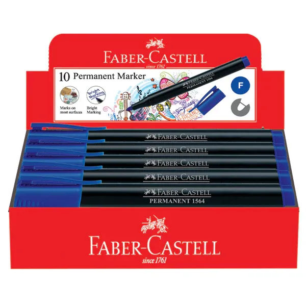 Others *Slim Permanent Fine Marker, Box of 10 Blue