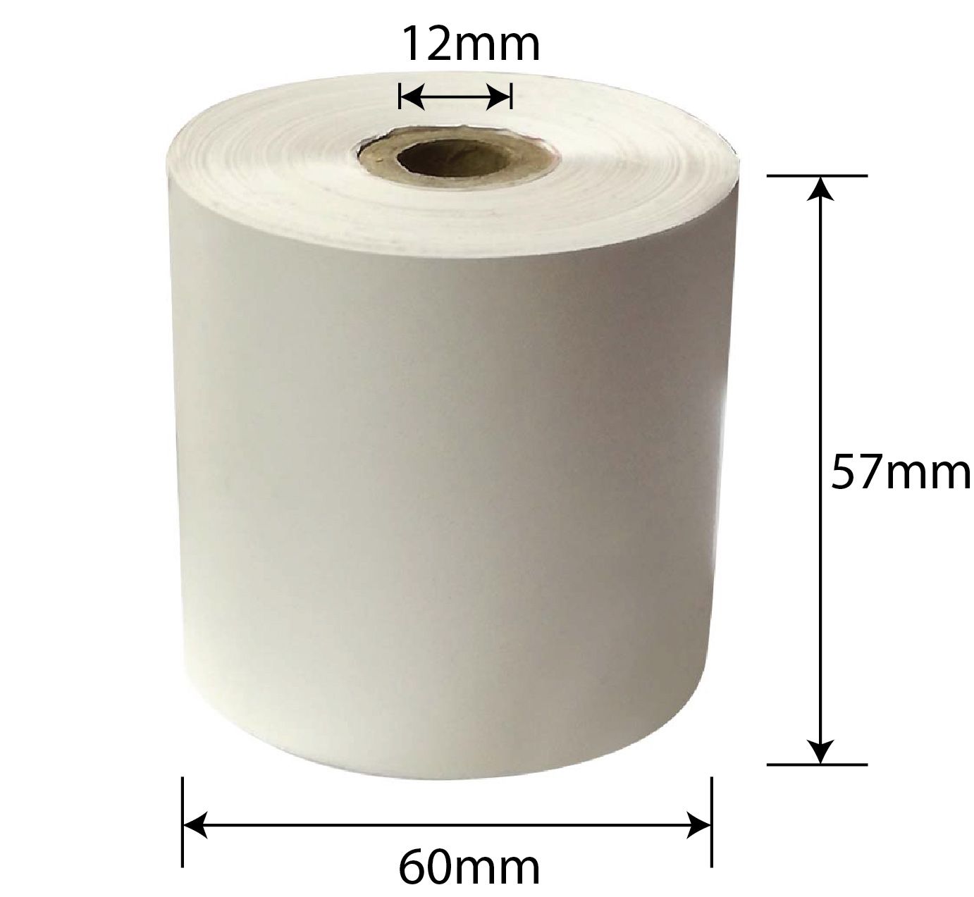 QP THERMAL PAPER ROLL 57M X 60MM X 12MM