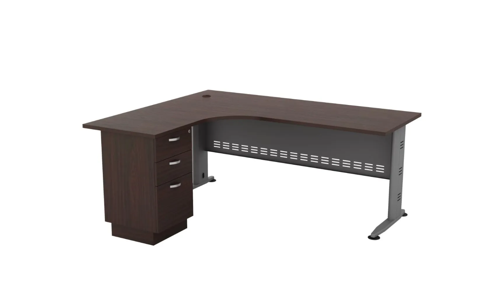 QP Superior Compact Table GL1815 L/R 1800x700x1500x600x750mm Dark Colour