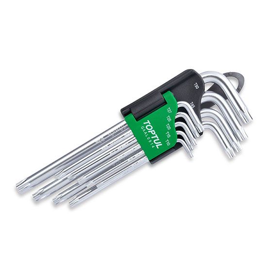 TOPTUL 9pcs Long Type Hex Key Wrench Set GSN-09LH