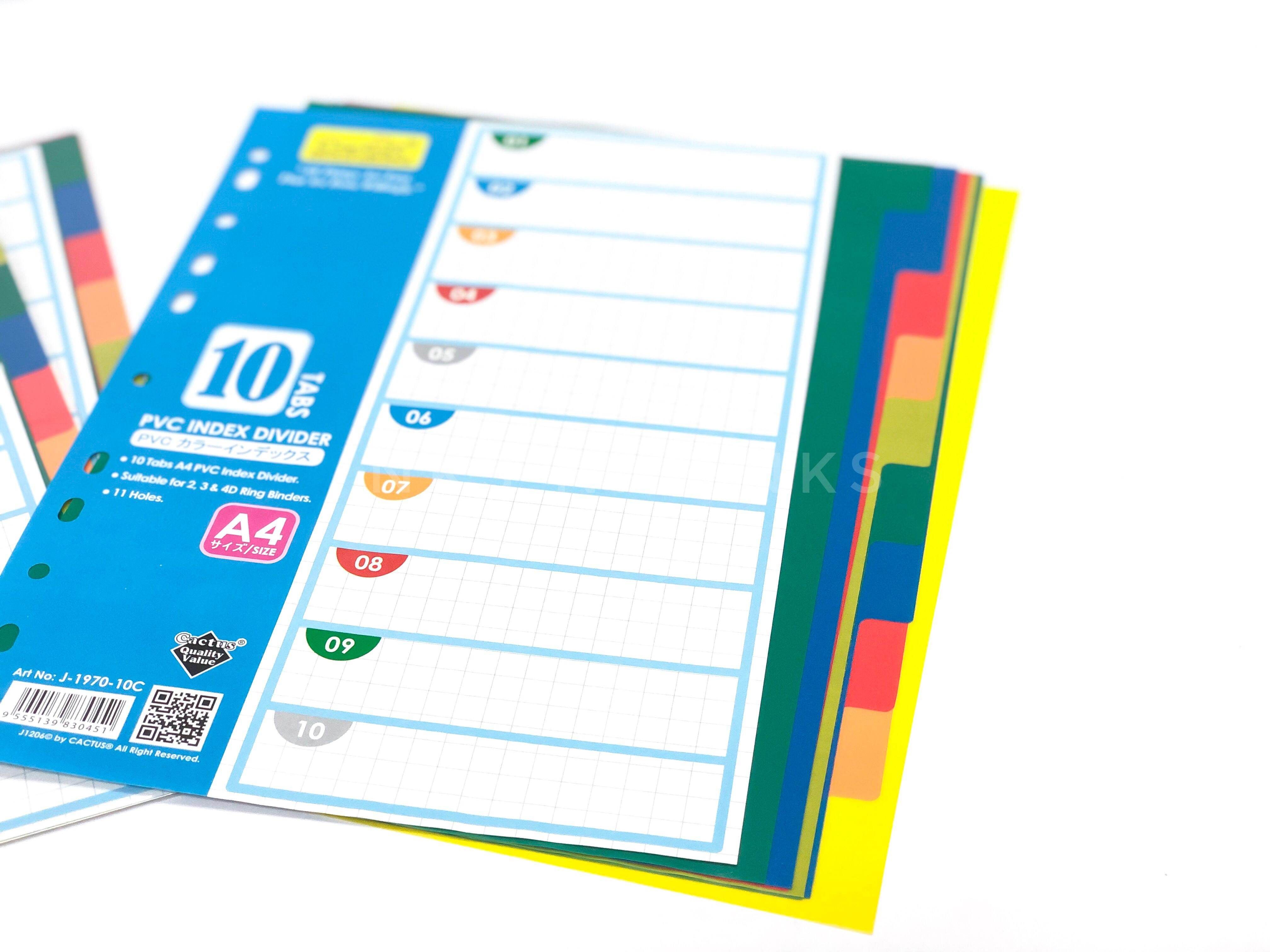 CACTUS PVC INDEX DIVIDER 10COLOUR