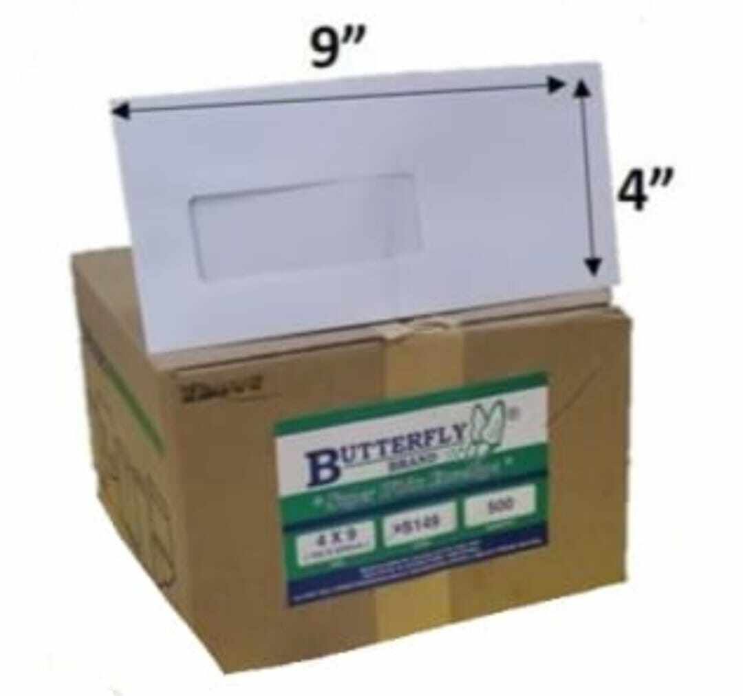 Others *Butterfly White Envelope / 4.5" x 9.5" / 114mm x 240mm (Window) (1 box/500pcs)