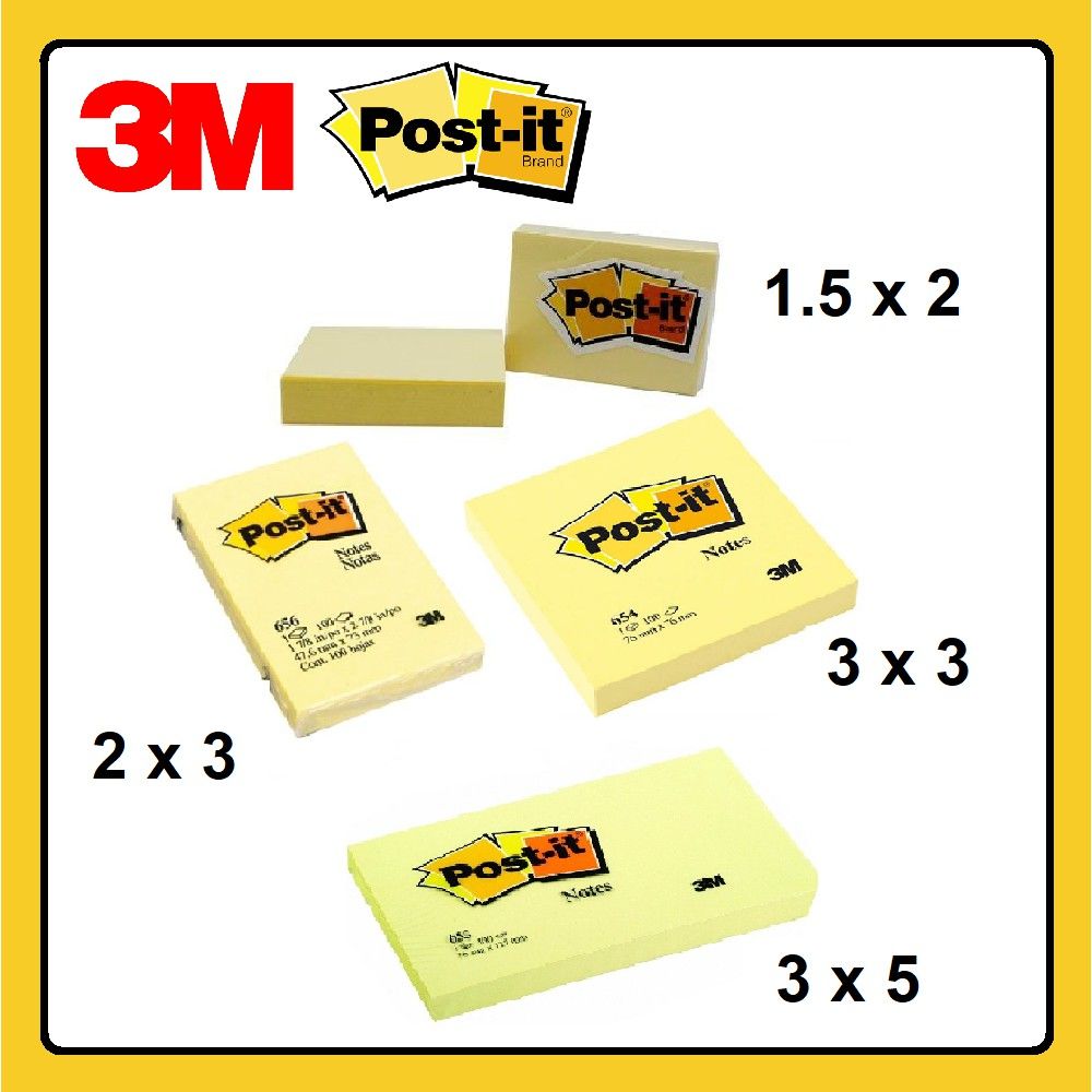 POST IT NOTE / STICKY NOTE / ALL SIZES / Post It Note / Sticky Note / 1.5"X2 /2"X3" /3"X3" /3"X4" /3"X5"
