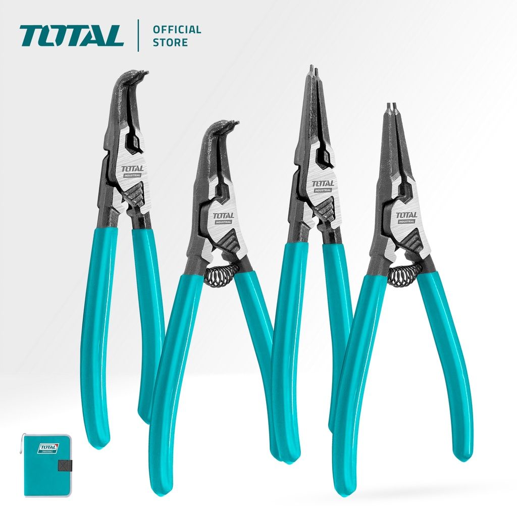 TOTAL CIRCLIP PLIERS SET TO INSTALL/MOUNT OR REMOVE CIRCLIPS ON SHAFTS & INSIDE BORES (4 PCS) THTJ214042