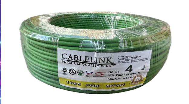 SE SETIA ELECTRIC CABLELINK 4MM GREEN/METER