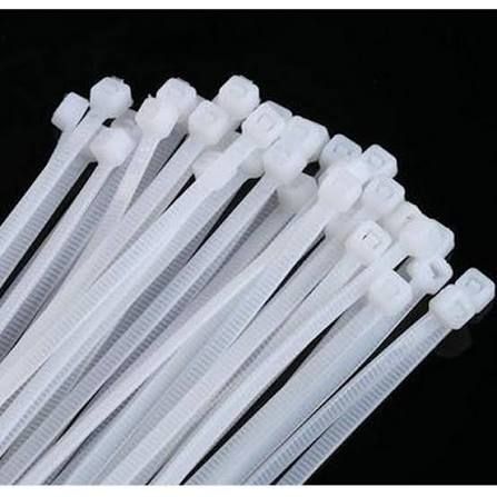 QP PVC CABLE TIE WHITE 8FT (200MM) 100PCS