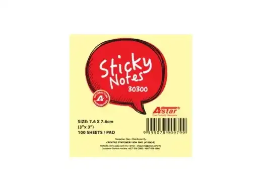 Others *STICKY NOTES- ASTAR 30300 3" X 3" YELLOW