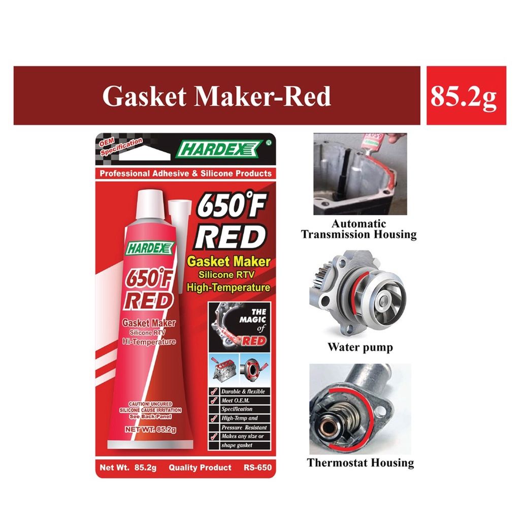Hardex RS-650 650F Red Gasket Marker Silicon RTV