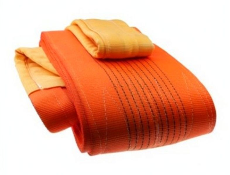 Warrior Double Ply Polyester Flat Webbing Sling 12TON x 5M (L) with Reinforced Lifting Eyes (Orange Marking)