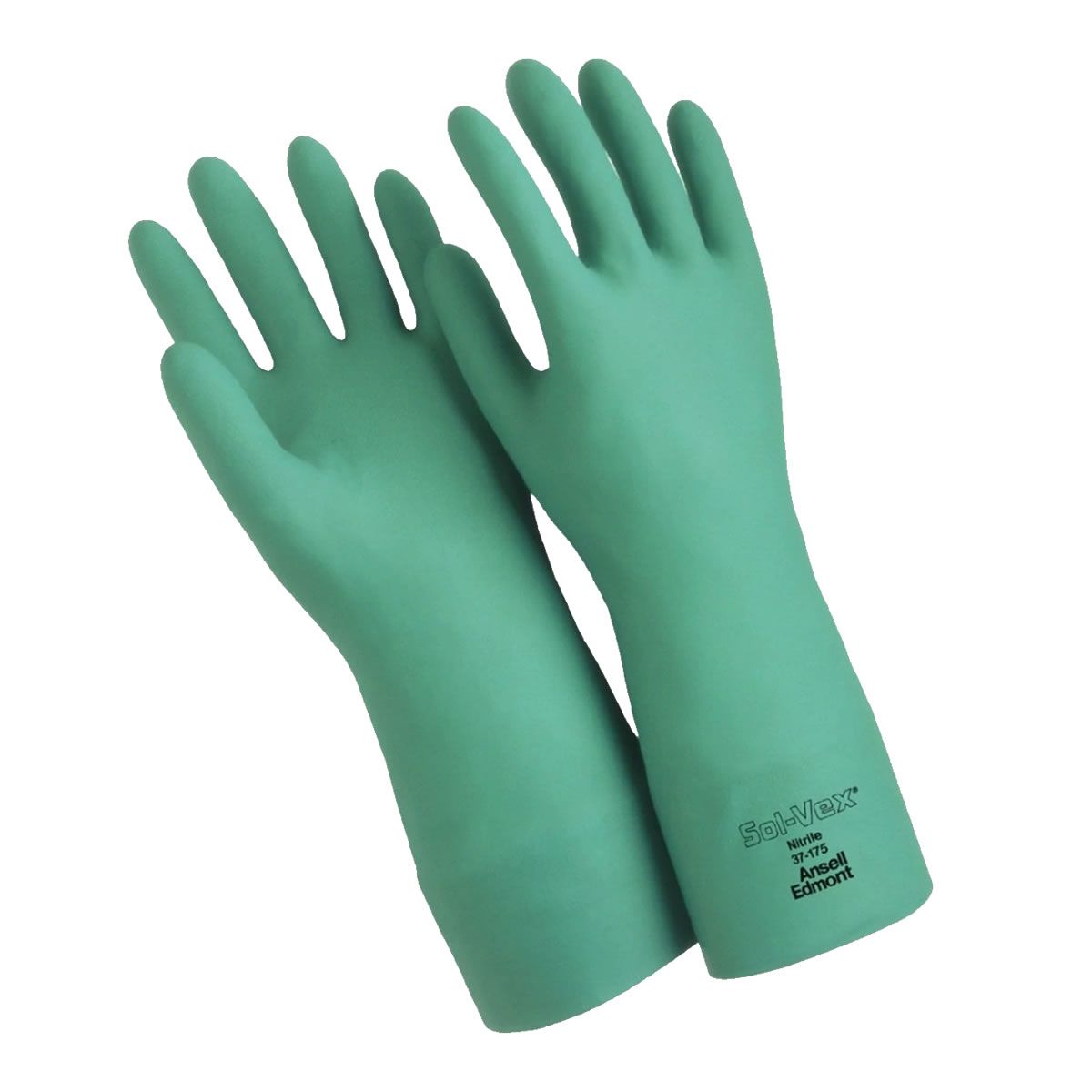 Others *Glove, Nitrille, Rs, Ansell Sol-Vex Nitrile Glove Flock Lined 13" Size 9 , Model : 37-175 , 12 Pr/ Dz