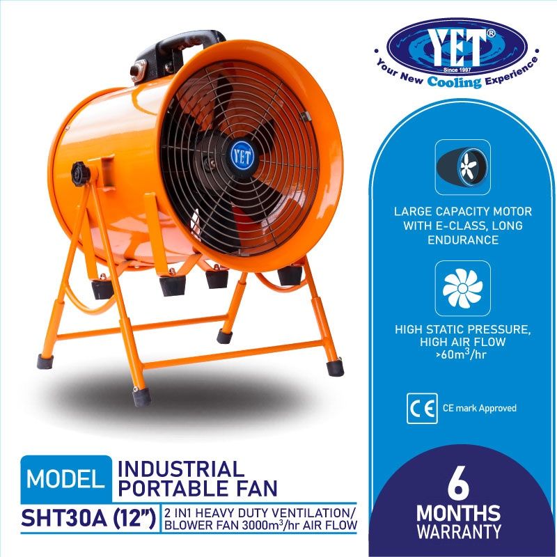 YET ECO SHT30A Heavy Duty Portable Ventilator Fan 16"
