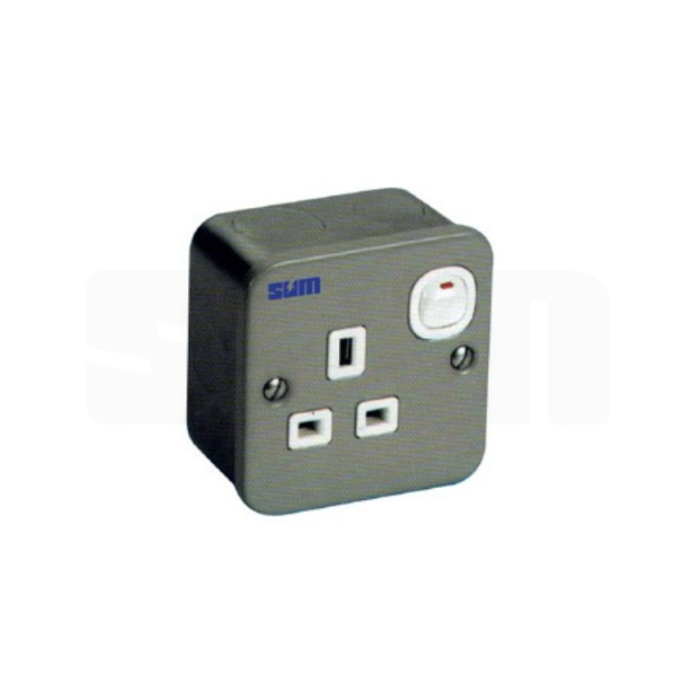 SE SETIA ELECTRIC MS S113 GELOOF 13 AMP SINGLE SWITCH SOCKET METAL CLAD