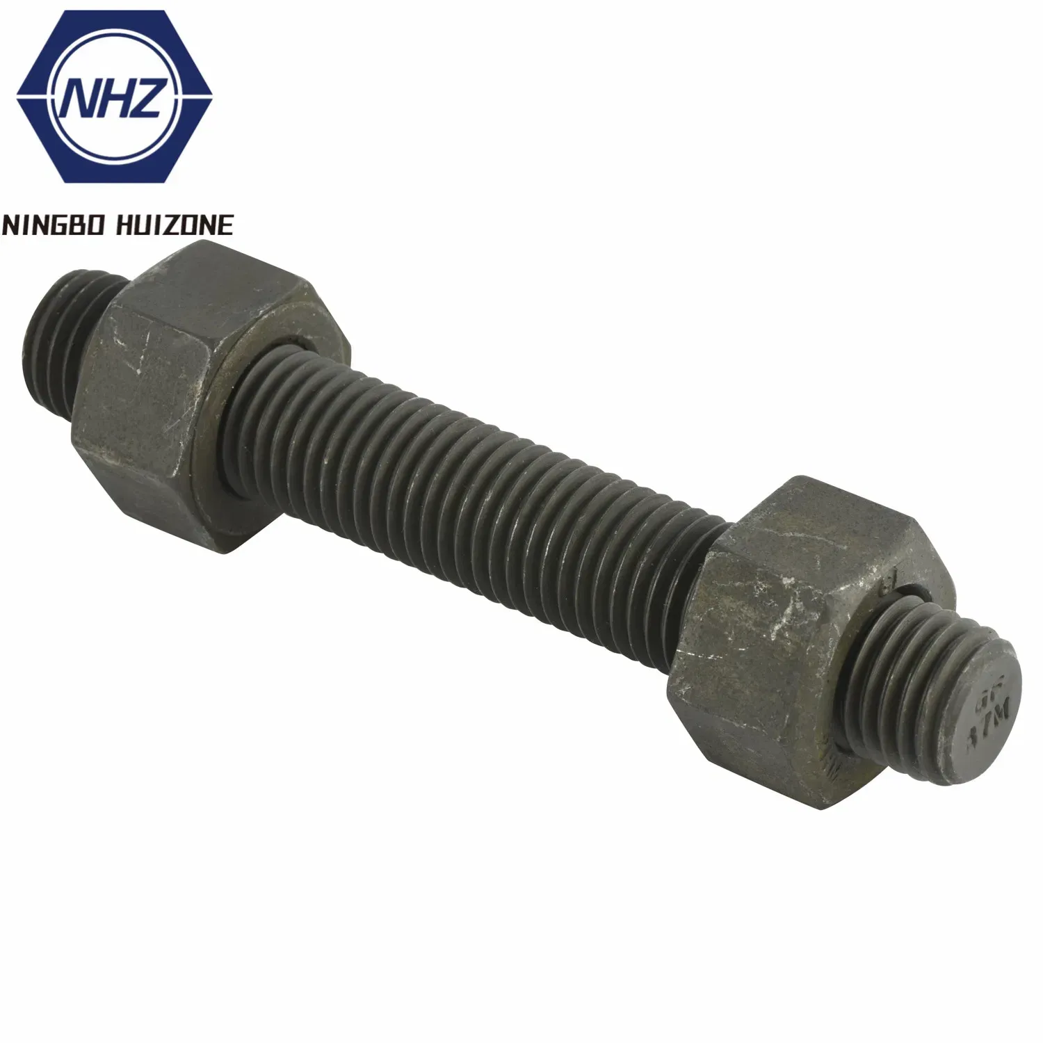 PLAIN B7 A193 STUD BOLT / 2PCS 2H NUT 1 1/4" X 190MM / 1" X 160MM