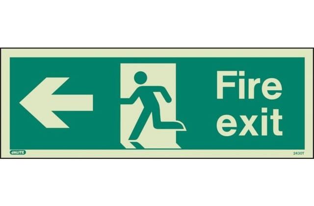 Photoluminescent FIRE EXIT SIGN