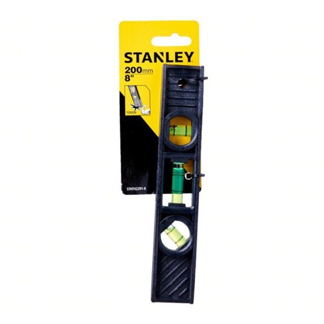 WATER LEVEL / TIMBANG AIR STANLEY STHT42291 MAGNETIC TORPEDO WATER LEVEL 8"/200MM RULER TIMBANG AIR PLASTIK RINGAN MURAH STABILA TOP RATCHET SCAFF