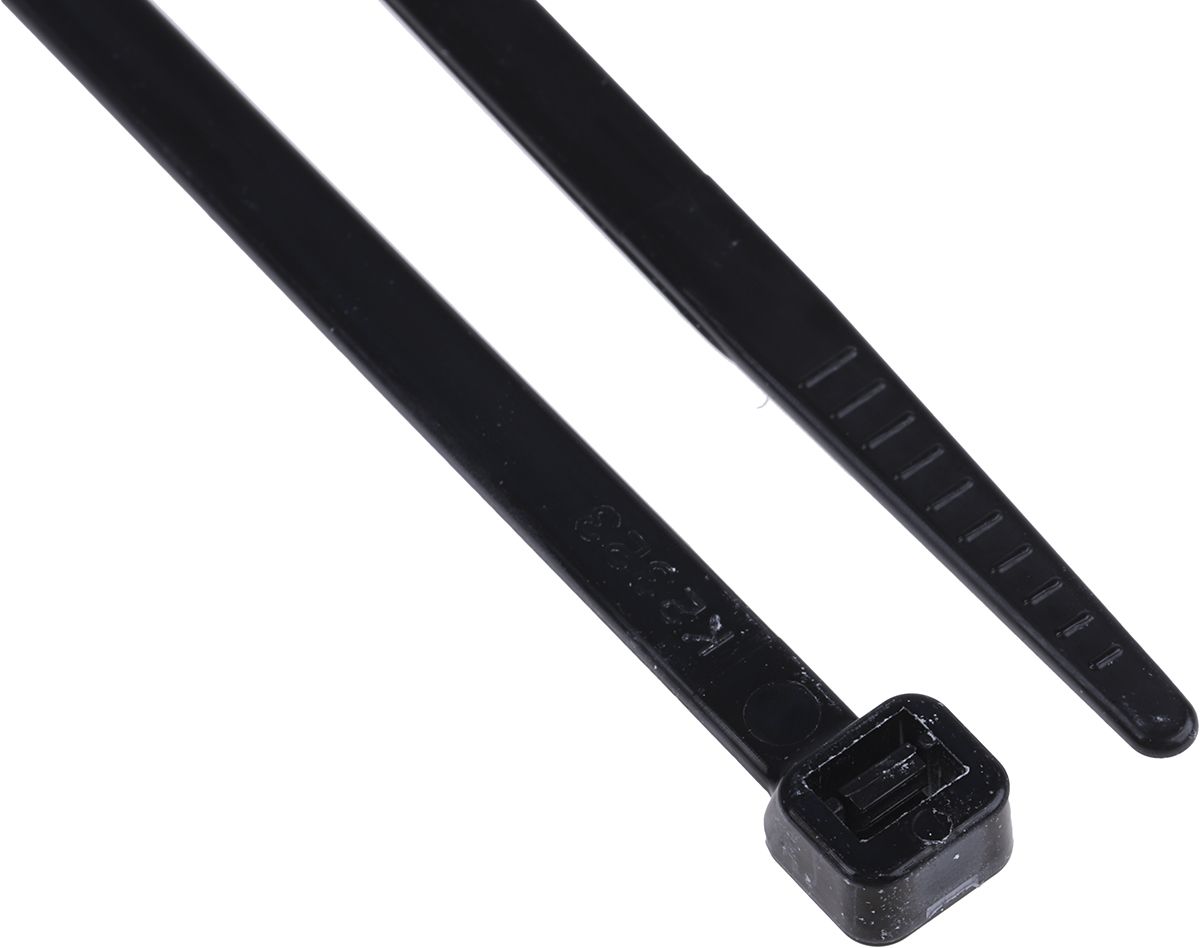 Others *RS PRO Cable Tie, 300mm x 4.8 mm, Black Nylon, Pk-100
