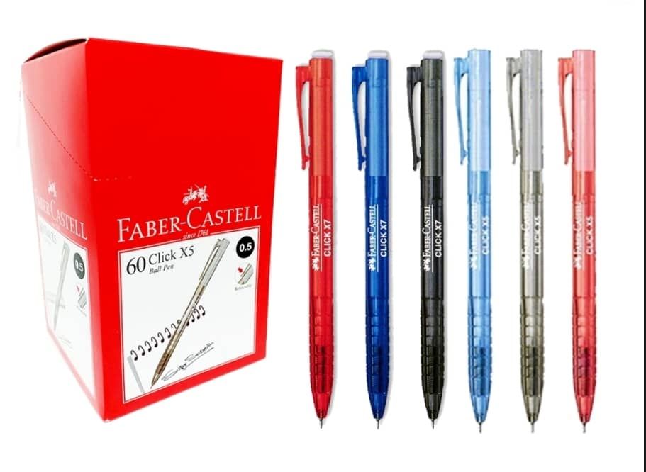FABER CASTELL 1425 0.5 BALL PEN (RED / BLACK / BLUE)