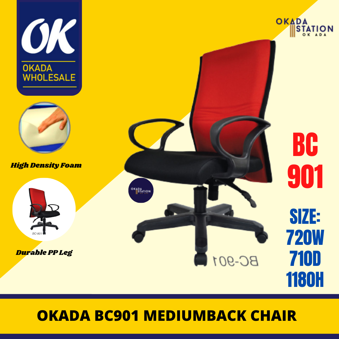 Venus BC-901 ERGONOMIC EXECUTIVE MEDIUM BACK CHAIR -PU LEATHER / MEDIUM BACK CHAIR / OFFICE CHAIR / PU LEATHER CHAIR / EXECUTIVE CHAIR / ERGONOMIC PU LEATHER CHAIR / ERGONOMIC OFFICE CHAIR / BC-901 / CHAIR