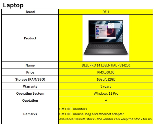 DELL PRO 14 ESSENTIAL PV 14250