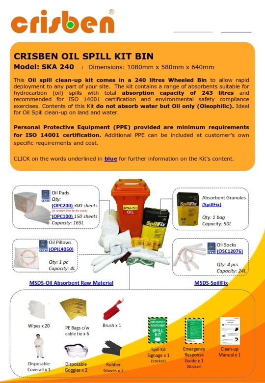 Crisben Oil *Crisben Oil Spill Kit (SKA240)