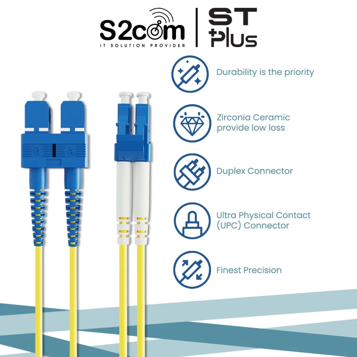 QP LC/UPC-SC/UPC SM Simplex LSZH Fiber Cable 10M