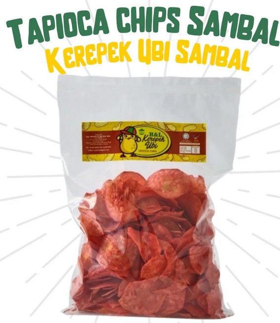 KEREPEK UBI PEDAS KERING (SPICY DRY TAPIOCA CHIPS) 400G PACK