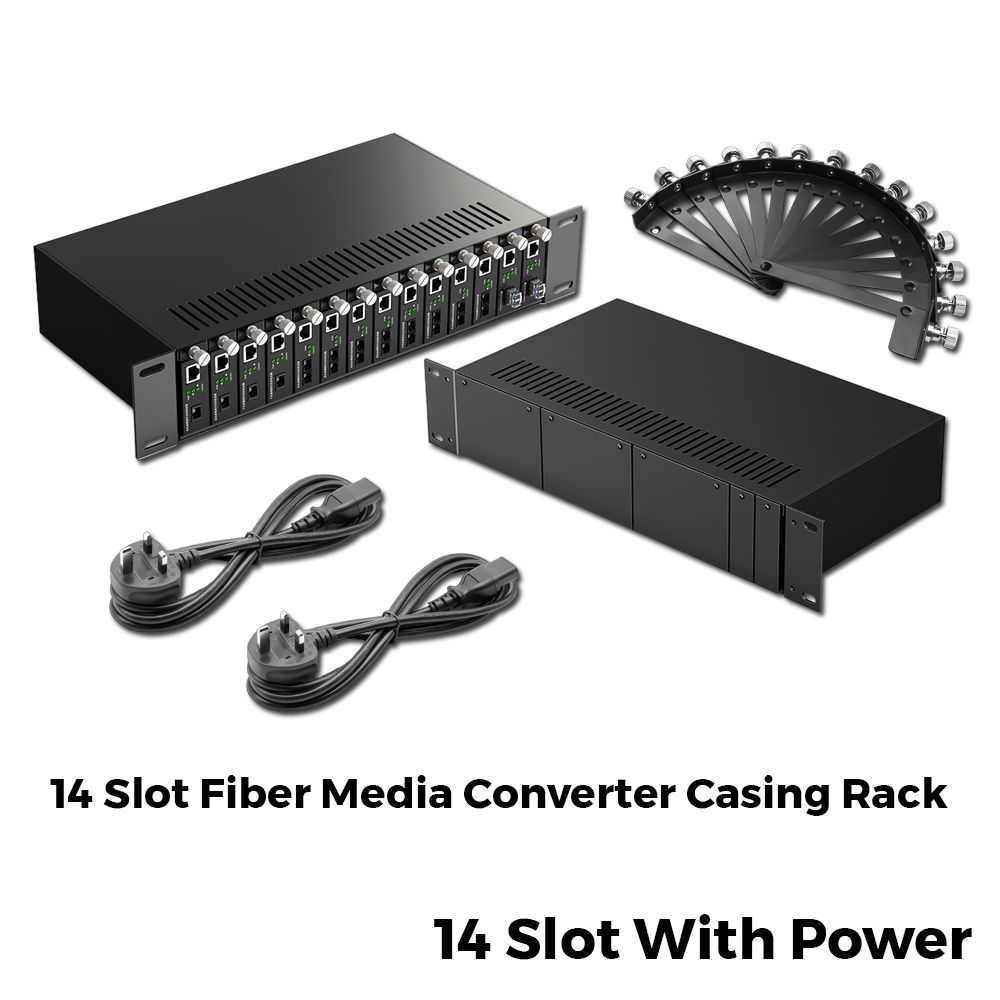 14 Slot Fiber Media Converter Casing Rack